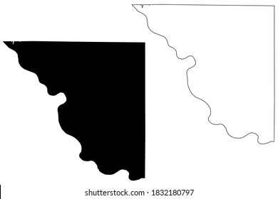 Platte County, Missouri (U.S. county, United States of America, USA, U.S., US) map vector illustration, scribble sketch Platte map