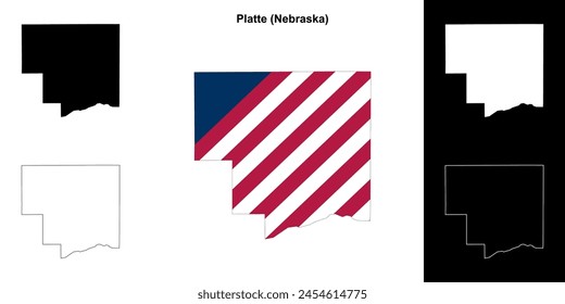 Condado de Platte (Nebraska) conjunto de mapas esquemáticos