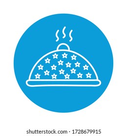 platter block style icon design, food eat restaurant and menu theme Vector illustration