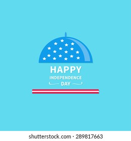 Platter cloche icon. Star and stripe Happy independence day United States of America. 4th of July. Flat design Vector illustration