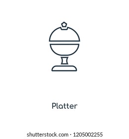 Platter concept line icon. Linear Platter concept outline symbol design. This simple element illustration can be used for web and mobile UI/UX.