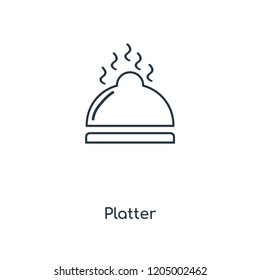 Platter concept line icon. Linear Platter concept outline symbol design. This simple element illustration can be used for web and mobile UI/UX.