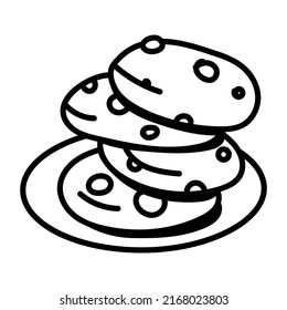 A platter of cookies doodle icon


