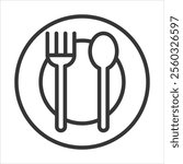 Platter Food Outline Icon Vector Illustration