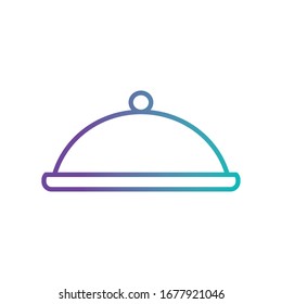 platter gradient style icon design, Cook kitchen Eat food restaurant home menu dinner lunch cooking and meal theme Vector illustration