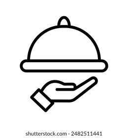 Platter icon. restaurant sign. waiter symbol color editable