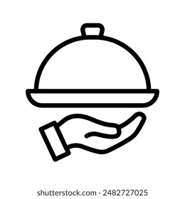 Platter icon. restaurant sign. waiter symbol color editable