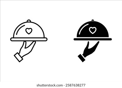 Platter icon. restaurant sign. waiter symbol. vector illustration