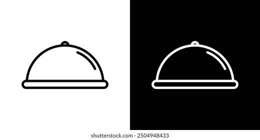 Platter icon set in black and white stroke.