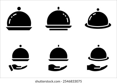 Platter icon set. restaurant sign. waiter symbol vector illustration on white background
