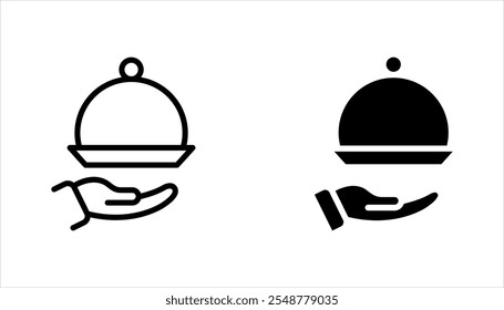 Platter icon set. restaurant sign. waiter symbol vector illustration on white background