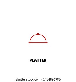 platter icon. platter vector design. sign design. red color