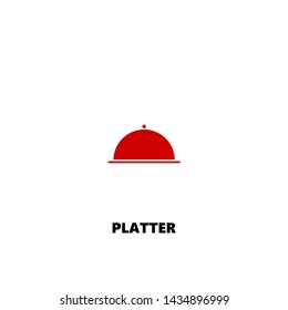 platter icon. platter vector design. sign design. red color