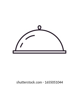 diseño de iconos estilo línea de plaqueta, cocina de cocinero Comida restaurante hogar menú cena comida comida comida comida y comida tema de la comida Vector ilustración