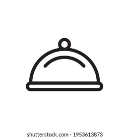 Icono de contorno del vector de la bandeja. Archivo EPS 10. Símbolo de hotel y servicios
