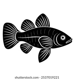 Ein platy Silhouette Vektor mit Weiß und Schwarz