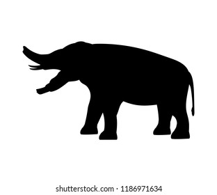 Platybelodon Elephant Silhouette Extinct Mammal Animal