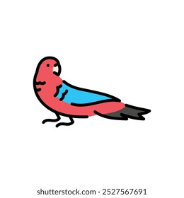 Platycercus elegans color icon. Editable stroke.Vector elements