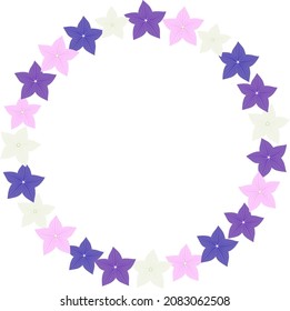 Platycodon grandiflorus illustration frame circular