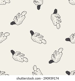 platypu doodle seamless pattern background