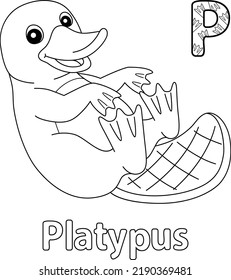 Platypus Alphabet ABC Coloring Page P