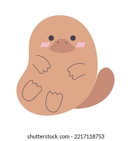 platypus animal kawaii icon isolated