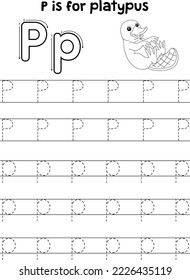 Platypus Animal Tracing Letter ABC Coloring P