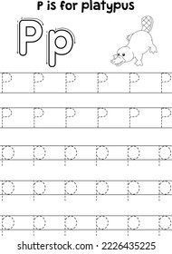 Platypus Animal Tracing Letter ABC Coloring P