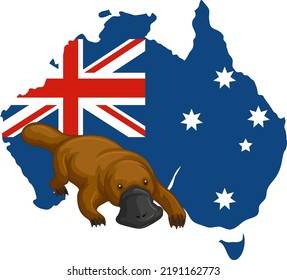 Platypus Australian Animal Cartoon illustration