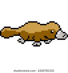 Platypus cartoon icon in pixel style