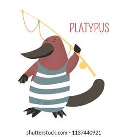 Platypus cartoon vector Australian animal