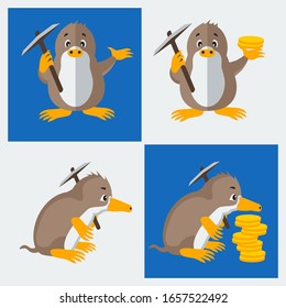 Platypus-Zeichen-Bitcoin-Design-Vektorillustration