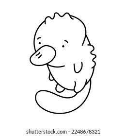 Platypus Character Coloring Page Animal Kawaii