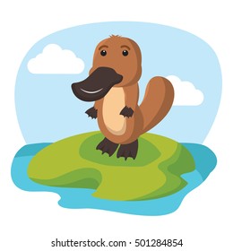 platypus character vector illustration design