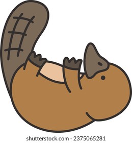 platypus doodle icon. Cartoon illustration of platypus doodle icon for web design