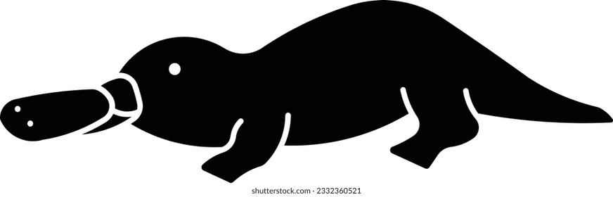 Platypus Duck billed Australia animal mammal Glyph