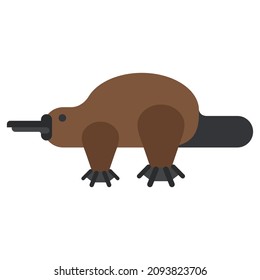 platypus flat clipart vector illustration