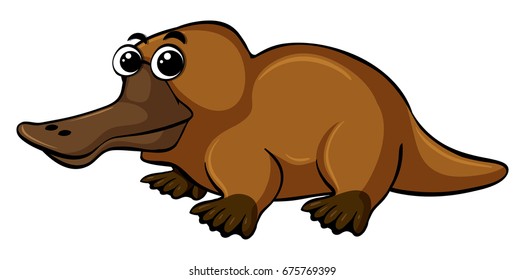 Platypus With Happy Face Illustration