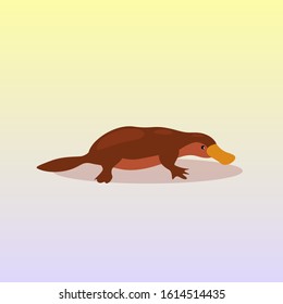 platypus icon cartoon endangered wild australian animal symbol wildlife species fauna concept flat vector illustration