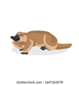 platypus icon cartoon endangered wild australian animal symbol wildlife species fauna concept flat vector illustration