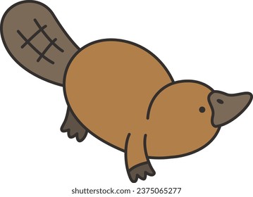 platypus icon. Cartoon illustration of beaver vector icon for web design