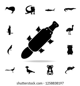 platypus icon. Detailed set of Australian animal silhouette icons. Premium graphic design. One of the collection icons for websites, web design, mobile app