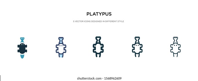 platypus icon in different style vector illustration. two colored and black platypus vector icons designed in filled, outline, line and stroke style can be used for web, mobile, ui