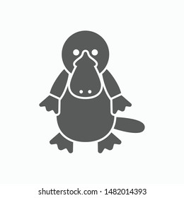 platypus icon, duckbill vector, animal illustration