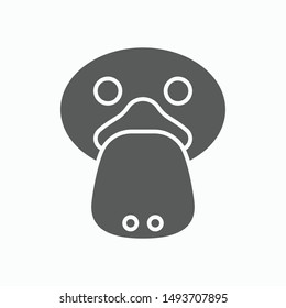 platypus icon, duckbill vector, animal illustration