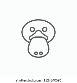 platypus icon, duckbill vector, animal illustration