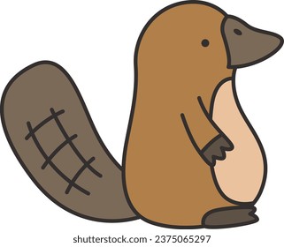 platypus icon. Isolated on white background. Vector illustration.