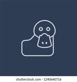 Platypus icon. Trendy flat vector line Platypus icon on dark blue background from animals  collection. 