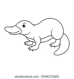 Platypus illustration coloring page for kids