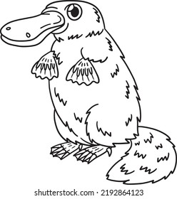 Platypus Isolated Coloring Page for Kids